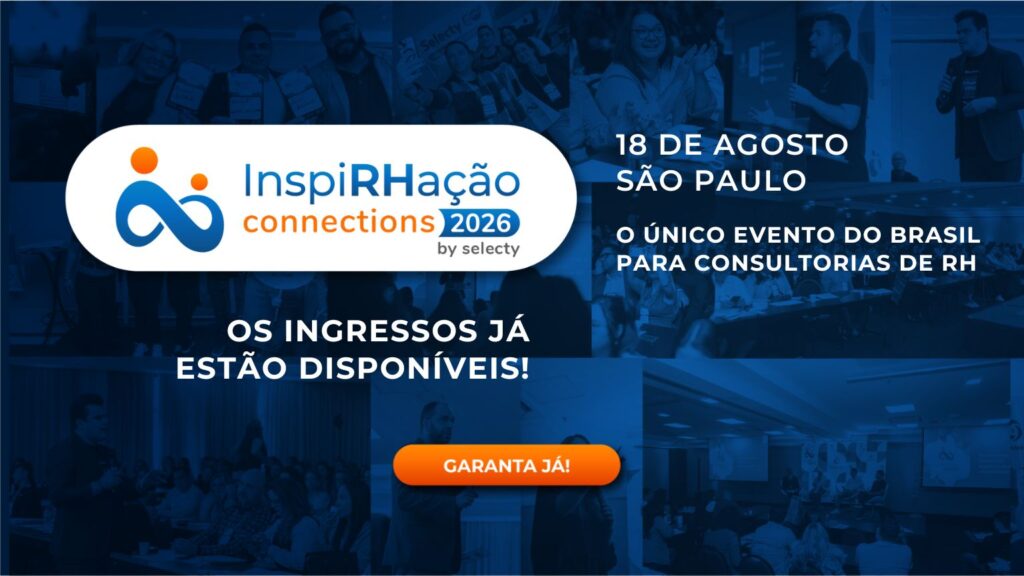 Banner informando que os ingressos para o evento InspiRHação Connections 2026 já estão disponíveis, com a data 18/08/2026 e o local São Paulo, SP
